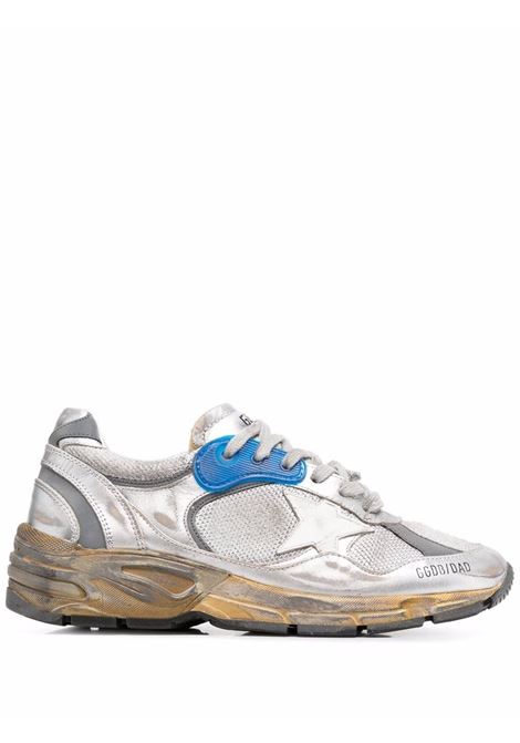 Silver tone Running Sole distressed-effect sneakers - women